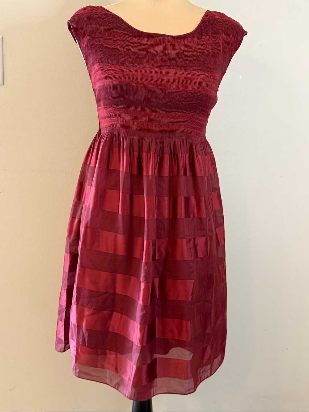Max Studio formal sleeveless fit & flare midi dress burgundy red SZ XS